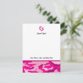 Hot-roze Camo-Baby shower Bedankkaart (Staand voorkant)