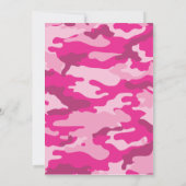 Hot-roze Camo-Baby shower Kaart (Achterkant)