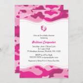 Hot-roze Camo-Baby shower Kaart (Voorkant / Achterkant)