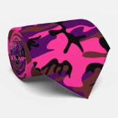 Hot-Roze Camo Stropdas (Opgerold)