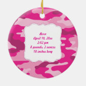 Hot-Roze Camouflage Fotokerstboomversiering Keramisch Ornament (Achterkant)