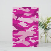 Hot-Roze Camouflage-scrapbook-papier voor kraken Briefpapier (Staand voorkant)