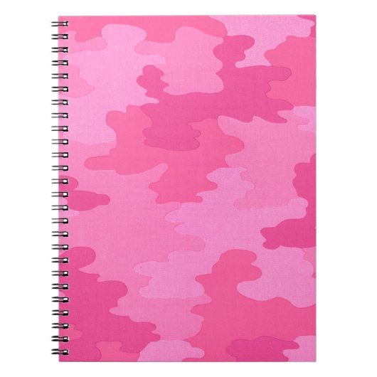 Hot-Roze Camouflage Spiral Notitieboek (Voorkant)