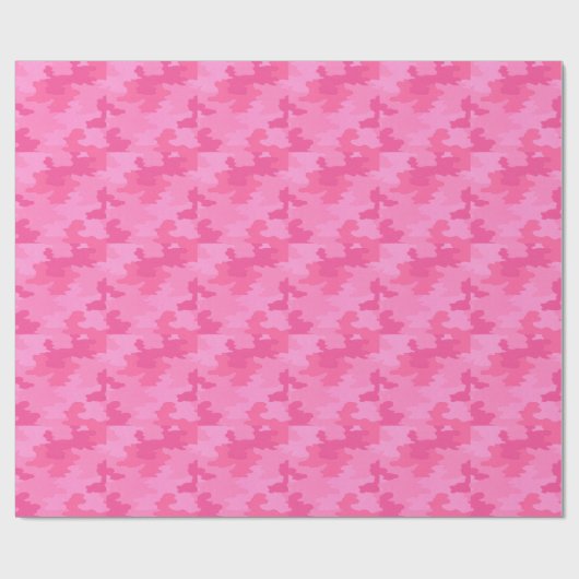 Hot-Roze Camouflage Wrapingpapier Cadeaupapier (Vlak)