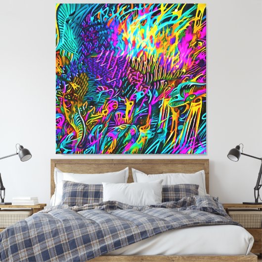 Hot Roze Canvas Afdruk (Insitu (Slaapkamer))