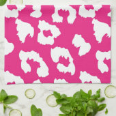 Hot-roze Cheetah Leopard Print Theedoek (Gevouwen)