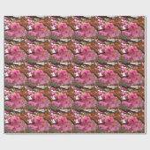 Hot-roze Cherry Blossom Flowers Cadeaupapier (Vlak)