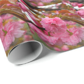 Hot-roze Cherry Blossom Flowers Cadeaupapier (Rol Hoek)