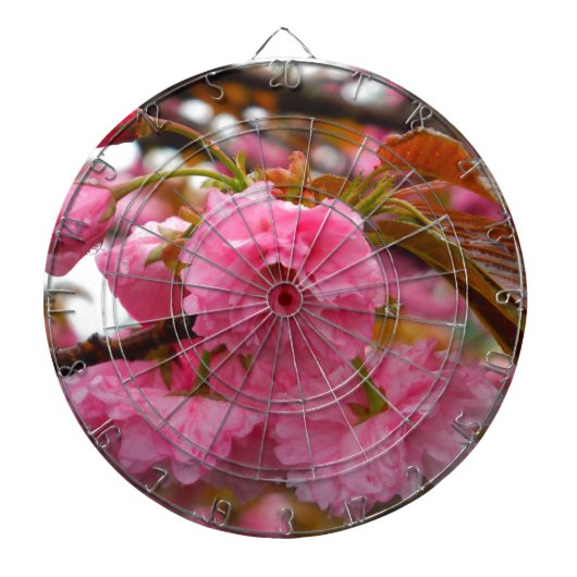 Hot-roze Cherry Blossom Flowers Dartbord (Voorkant)