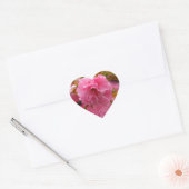 Hot-roze Cherry Blossom Flowers Hart Sticker (Envelop)