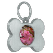 Hot-roze Cherry Blossom Flowers Huisdieren Naamplaatje (Voorkant Links)