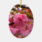 Hot-roze Cherry Blossom Flowers Keramisch Ornament (Voorkant)