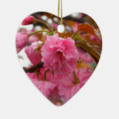 Hot-roze Cherry Blossom Flowers Keramisch Ornament (Rechts)