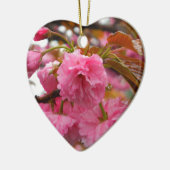 Hot-roze Cherry Blossom Flowers Keramisch Ornament (Links)