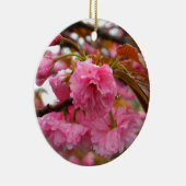 Hot-roze Cherry Blossom Flowers Keramisch Ornament (Rechts)