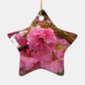 Hot-roze Cherry Blossom Flowers Keramisch Ornament (Voorkant)