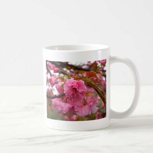 Hot-roze Cherry Blossom Flowers Koffiemok (Rechts)