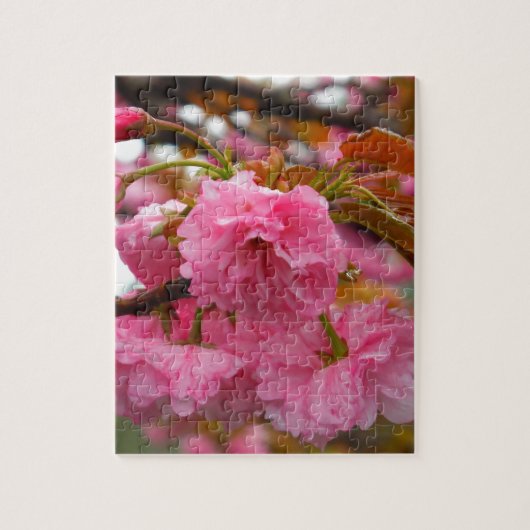 Hot-roze Cherry Blossom Flowers Legpuzzel (Verticaal)