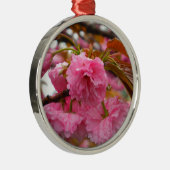 Hot-roze Cherry Blossom Flowers Metalen Ornament (Rechts)