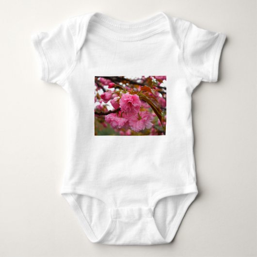 Hot-roze Cherry Blossom Flowers Romper (Voorkant)