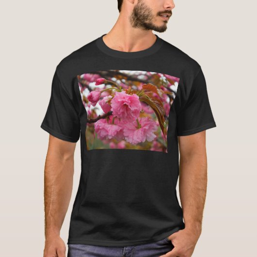 Hot-roze Cherry Blossom Flowers T-shirt (Voorkant)