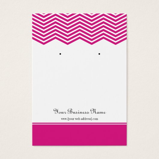Hot-roze Chevron Aangepaste verhuurkaart Visitekaartje (Voorkant)
