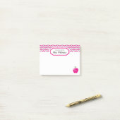 Hot roze chevron appel monogrammed leraar notitie post-it® notes (Op bureau)