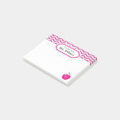 Hot roze chevron appel monogrammed leraar notitie post-it® notes (Schuin)