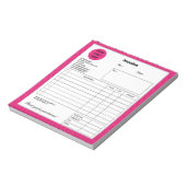Hot-roze Chevron Company Business Winkelfactuur Notitieblok (Linkerzijde)