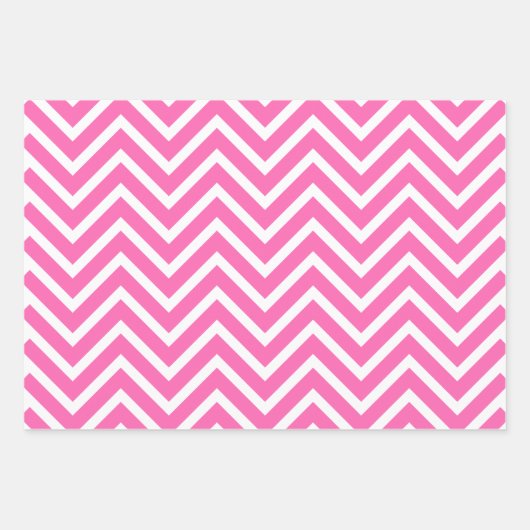 Hot-Roze Chevron Pattern Papierbladen verpakken Inpakpapier Vel (Voorkant)