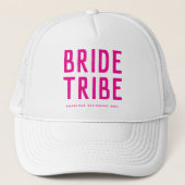 Hot Roze Chic Bruid Tribe Bruidsmeisje  Trucker Pet (Voorkant)