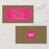 Hot-roze Chic Moderna mammie-oproepkaart Contactkaartje (Voorkant / Achterkant)