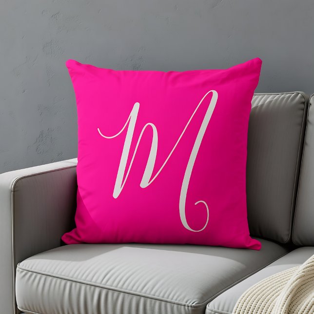 hot roze chic monogram kussen (Creator heeft geüpload)