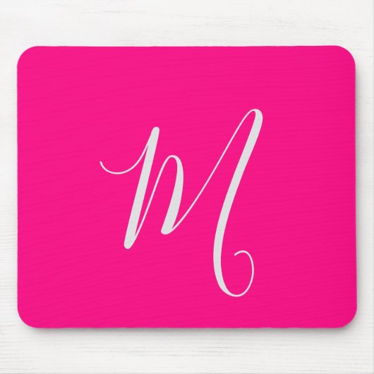 hot roze chic monogram muismat (Voorkant)