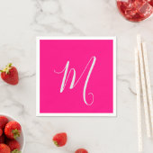 hot roze - chic monogram servet (Insitu)