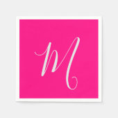 hot roze - chic monogram servet (Voorkant)