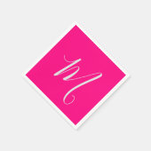 hot roze - chic monogram servet (Hoek)