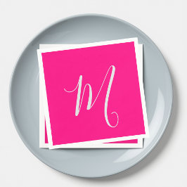 hot roze - chic monogram servet
