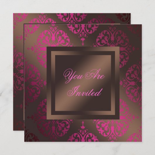 Hot-roze chocolade bruin kaart (Voorkant / Achterkant)