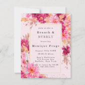 Hot-roze Chrysanthemum Brunch & bubbels Kaart (Voorkant)