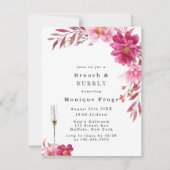 Hot-roze Chrysanthemum Brunch & bubbels Kaart (Voorkant)