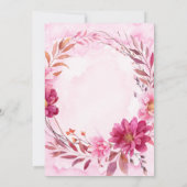 Hot-roze Chrysanthemum Couples Shower Invitations (Achterkant)