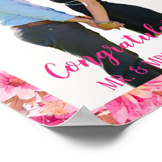 Hot-roze Chrysanthemumliefde in bloom, aangepast Poster (Hoek)