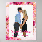 Hot-roze Chrysanthemumliefde in bloom, aangepast Poster (Voorkant)