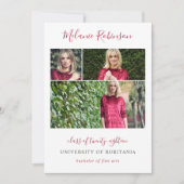 Hot-roze Confetti 3 Aankondiging Afstuderen foto's (Voorkant)