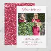 Hot-roze Confetti 3 Aankondiging Afstuderen foto's (Voorkant / Achterkant)