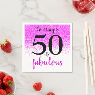 Hot-roze Confetti 50 en Fabulous Custom Script Servet