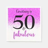 Hot-roze Confetti 50 en Fabulous Custom Script Servet (Voorkant)