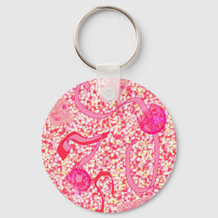 Hot-roze Confetti Sleutelhanger