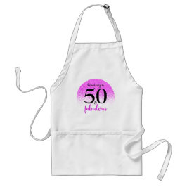 Hot-roze Confetti Stippen 50 en Fabulous Birthday Standaard Schort